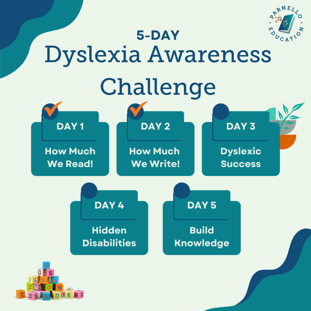 5-Day Dyslexia Awareness Challenge Checklist